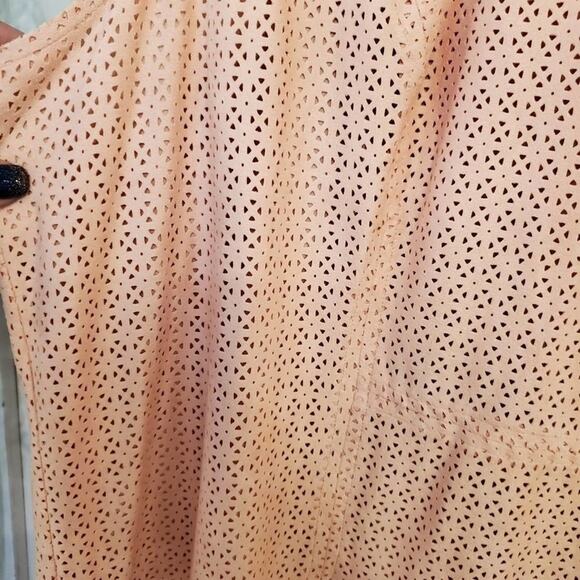 Limited pale peachy pink eyelet soft midi dress plus size 3X - Picture 5 of 10